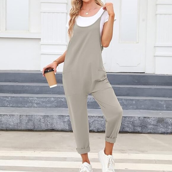 Stormy Grey Baggy Patch Pocket Jumpsuit - Picture 2 of 6